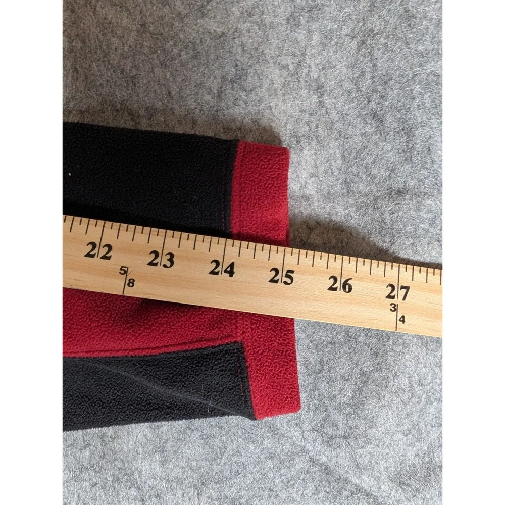 The North Face Mens Red Black Fleece Pullover 1/4 Zip Sweater Large L‎